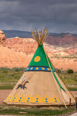 tipi, American Indian tents in Capitol Reef National Park in United States of America