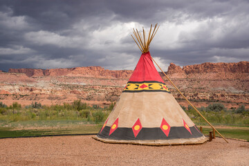 tipi, American Indian tents in Capitol Reef National Park in United States of America © sergioboccardo