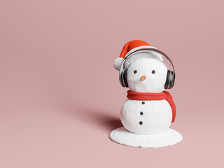 snowman with headphones