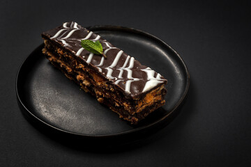 Traditional Chocolate Millefoglie or French mille-feuille