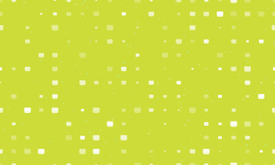 Seamless background pattern of evenly spaced white ladies handbag symbols of different sizes and opacity. Vector illustration on lime background with stars