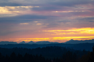 sunset in the mountains