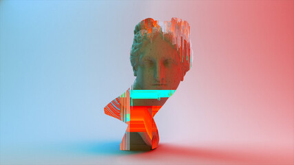 Glitch of Venus head on light background. 3d illustration © flashmovie