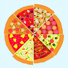 flat vector illustration design of pizza
