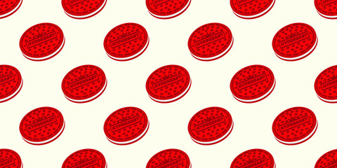 flat vector illustration design of red biscuit pattern