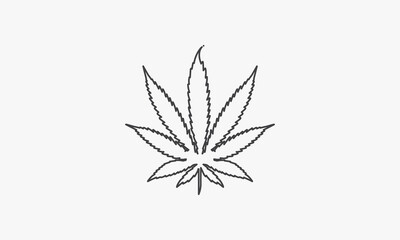 line icon cannabis isolated on white background.