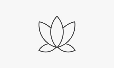 line icon lotus flower islated on white background.