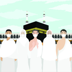 flat vector illustration design of hajj