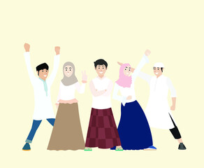 flat vector illustration design of group of people