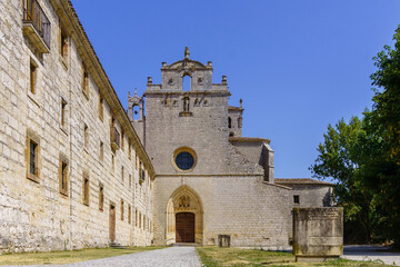 Burgos, Spain - August 25, 2021. Monastery of San Pedro de Cardeña, Burgos, Spain