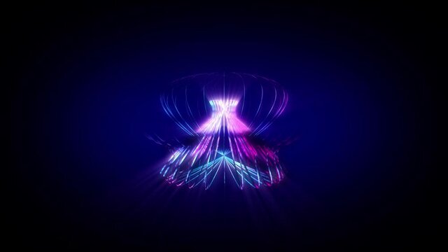 Abstract background shiny futuristic subtle geometry object transforms rotating loop