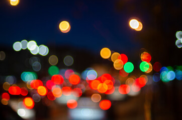 city lights blurred view