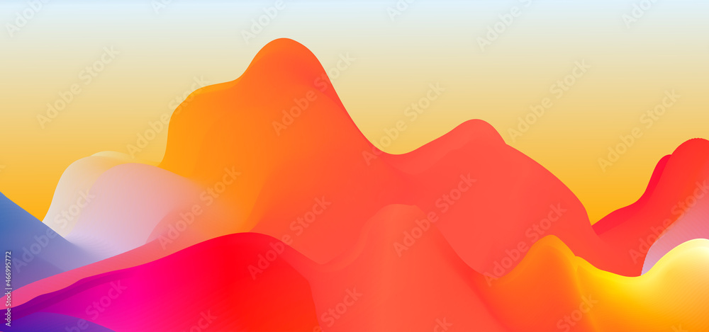 Aufkleber Vector abstract colorful flowing wave lines background. Design element for presentation. website template