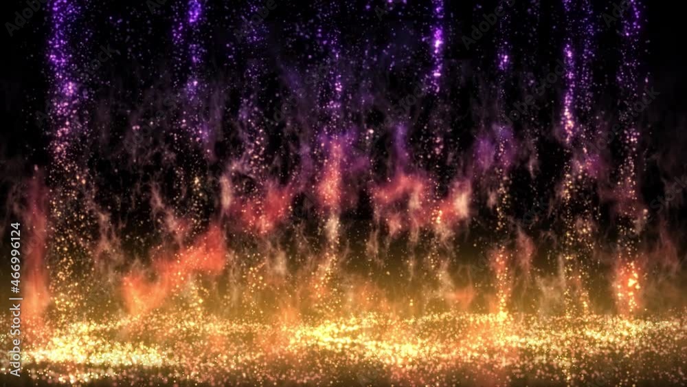 Wall mural 4k abstract background animation shining particles, stardust, vertically flowing in space