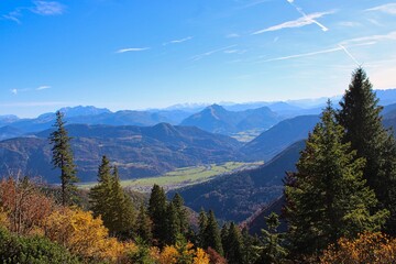 Summit of Kampenwand Mountain on a beautiful autumn day