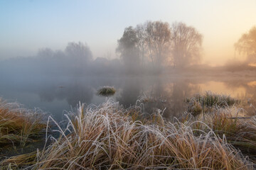 misty morning on the lake