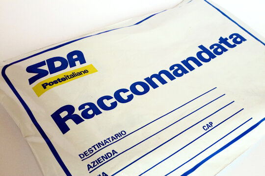 Italy &ndash; November 3, 2021: SDA Registered Parcel. SDA Express Courier is a Courier service delivery of the Italian Post