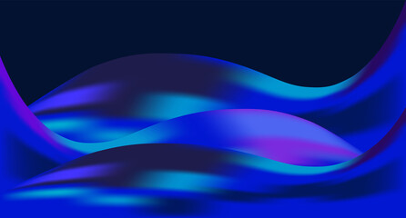Fototapeta na wymiar Abstract modern bluish dark background with fluid luminous blue waves. Innovation technology concept. Luxury royal backdrop. Geometric modern digital wallpaper. Vector illustration. Copy space.