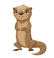 Cute otter character standing 