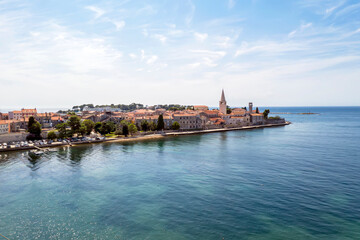 Fototapeta na wymiar An amazing aerial view of Porec, Istria, Croatia