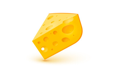 Cheese organic icon, food object white background. Vector