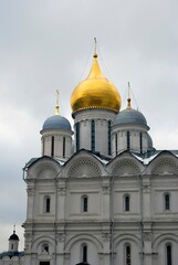 Fototapeta na wymiar Moscow Kremlin architecture, acient church 