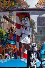 Fototapeta na wymiar Desfile de día de muertos Ciudad de México
