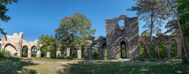 Artificial ruins of amphitheater built in 1811 by Prince Johann I von Liechtenstein on his estate...