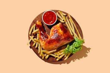 Grilled chicken meat on a plate