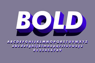 Fototapeta premium modern styled 3D trendy font and alphabet for poster, sticker