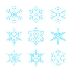 Naklejka na ściany i meble snowflake vector set isolated on white background. snow icons for Christmas banner, cards. New year ornament.