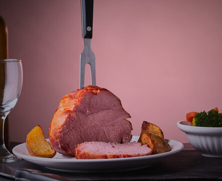 Honey And Mustard Glazed Roast Gammon Joint.