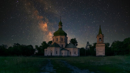 church at night