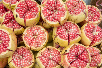 Pile of ripe Pomegranate fruits for sale