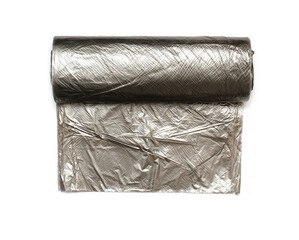 black garbage plastic bag