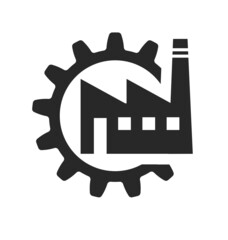 industrial factory silhouette symbol in cog