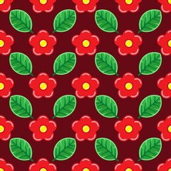 Colorful flower and leaves background. Abstract pattern background. Colorful wrapping paper.