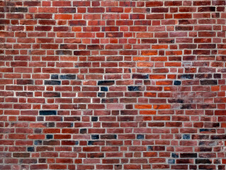 Texture of old red brick wall. Nice background for your design.