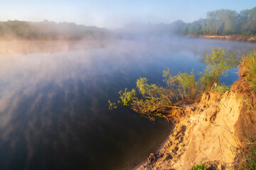 misty morning on the river