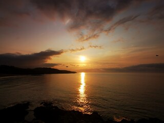 sunset over the sea