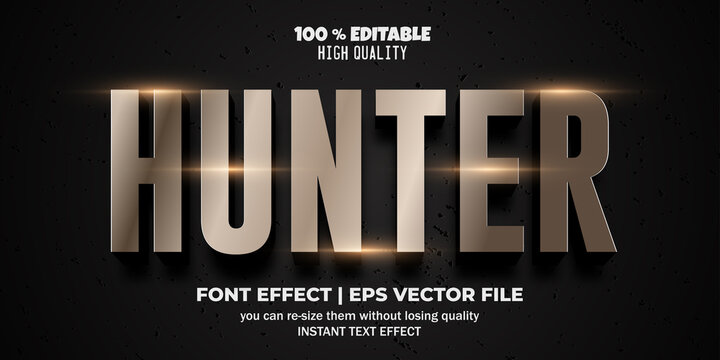 Hunter editable text effect. shiny text style - Powered by Adobe