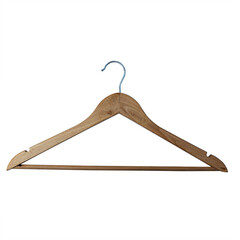 vintage wooden clothes hanger isolated over white background