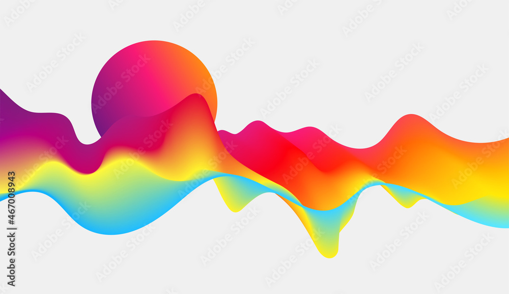 Aufkleber Vector abstract colorful flowing wave lines background. Design element for presentation. website template