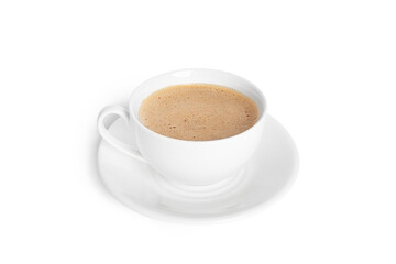 Cappuccino isolated on a white background. Dalgona coffee. Coffee foam. Latte coffee.