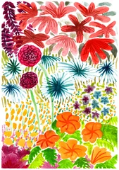 Badezimmer Foto Rückwand Floral background in watercolor © Vicky Katzman