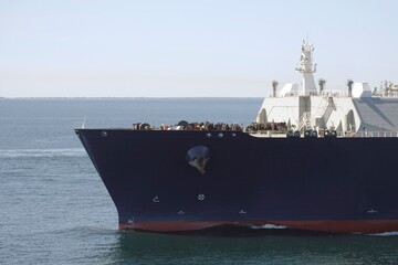 Bow of the LNG carrier close up. © I am from Mykolayiv