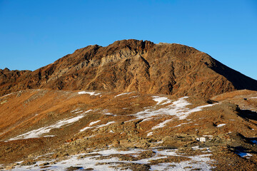 The Ortler Alps near Sulden (South Tyrol, Italy) on a sunny October day in autumn (Ortler, Koenigspitze, Gran Zebru), Italy, Europe 