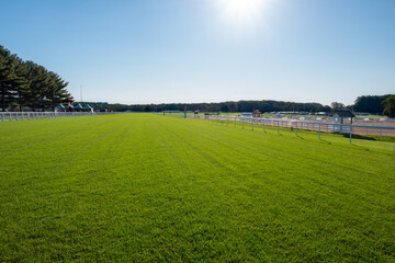 Empty horse racing track as sport background
