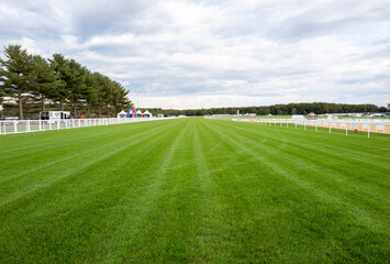 Empty horse racing track as sport background