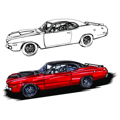 racing car isolated on white background. vector illustration.